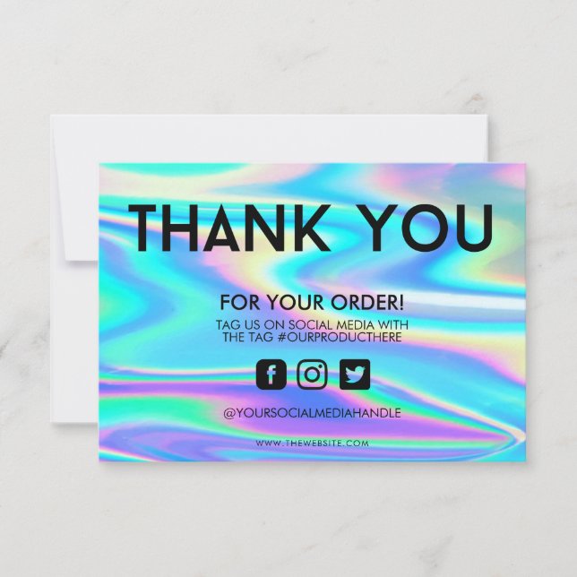 Holographic Colour Shift Thank you Media Insert (Front)