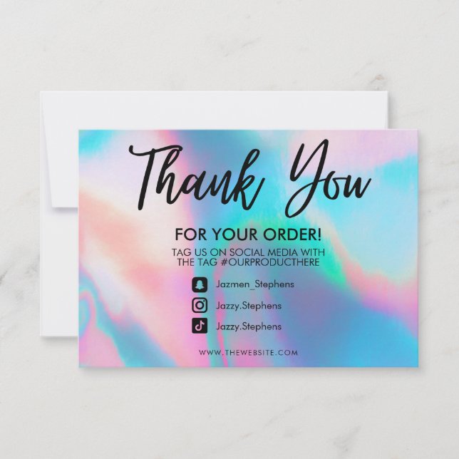 Holographic Colour Shift Thank you Media Insert (Front)