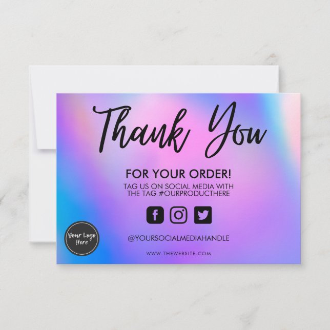 Holographic Colour Shift Thank you Media Insert (Front)