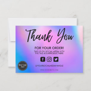 Holographic Colour Shift Thank you Media Insert