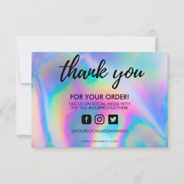 Holographic Colour Shift Thank you Media Insert (Front)