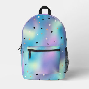 Holographic coloured dots cute printed backpack
