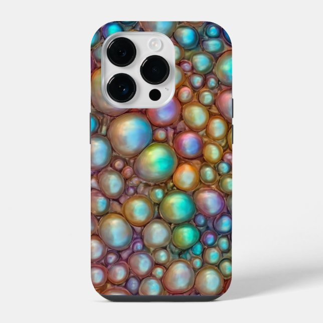 Holographic colours bubble wrap macro texture iPhone case (Back)