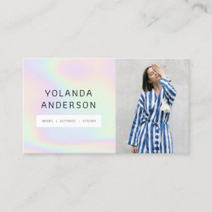 Holographic cool fashion stylist actor model photo business card