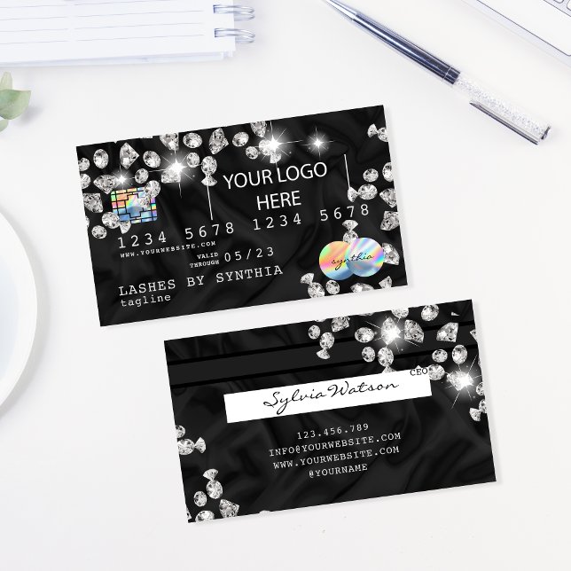 Holographic Credit Card Styled Diamonds add logo (Creator Uploaded)