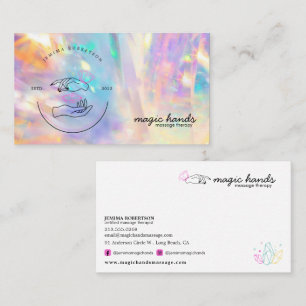Holographic Crystal Massage Therapist Esoteric  Business Card