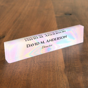 Holographic Custom Desk Nameplate