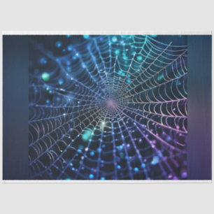 Holographic Dark Spiderweb Halloween Decoupage  Tissue Paper