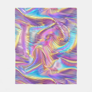 Holographic Design Futuristic and Shimmering Art Fleece Blanket