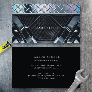 Holographic Diamond Plate Carbon Fibre Business Card