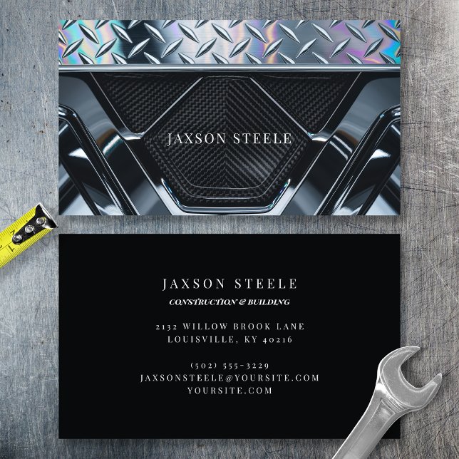 Holographic Diamond Plate Carbon Fibre Business Card (Creator Uploaded)