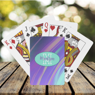 Holographic Dreams Lavender Teal Playing Cards