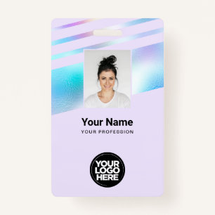 Holographic Employee Photo, Bar Code, Logo, Name ID Badge