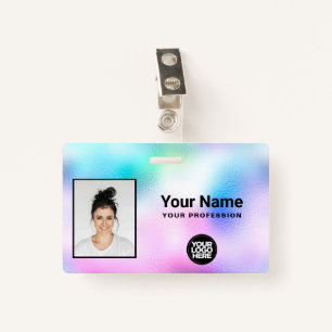 Holographic Employee Photo, Bar Code, Logo, Name ID Badge
