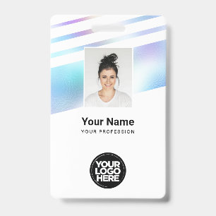 Holographic Employee Photo, Bar Code, Logo, Name ID Badge