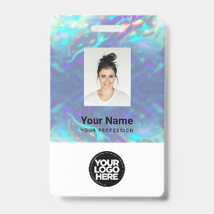 Holographic Employee Photo, Bar Code, Logo, Name ID Badge