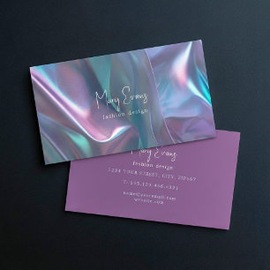 Holographic fabric effect business card