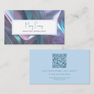 Holographic fabric effect QR business card