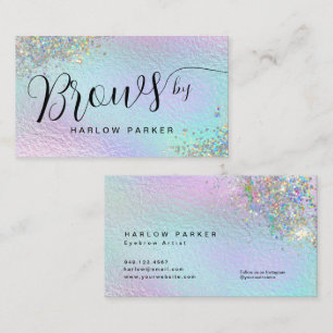 Holographic Faux Foil Sparkly Glitter Eyebrows  Business Card