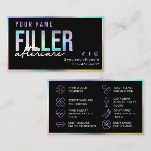Holographic Filler Aftercare Card
