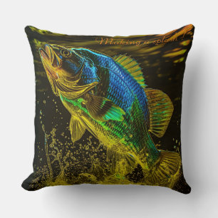 Holographic fish  cushion