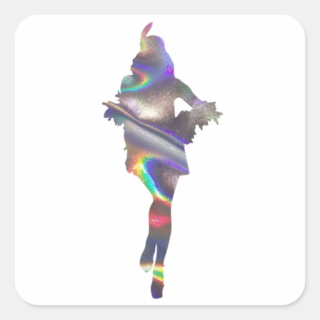 holographic flapper square sticker (Front)