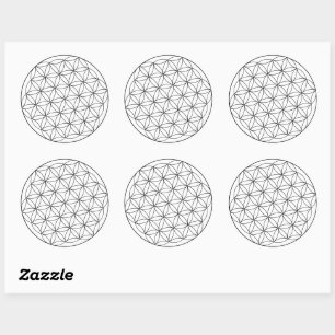 Holographic Flower of Life Sacred Geometry Classic Round Sticker