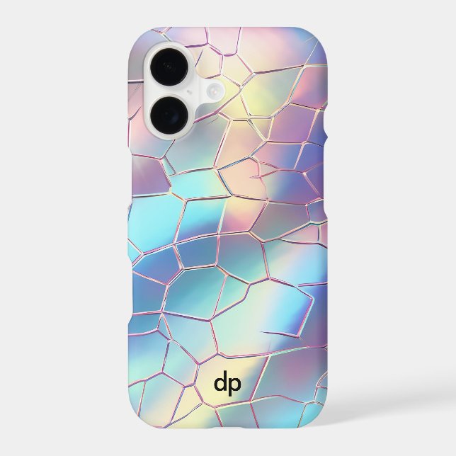 Holographic Foil Background Pattern Monogram Samsung Galaxy S21 Ultra Case (Back)