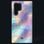 Holographic Foil Background Pattern Monogram Samsung Galaxy Case<br><div class="desc">Colourful Holographic Foil Background Digital Paper Pattern Custom Monogram.</div>