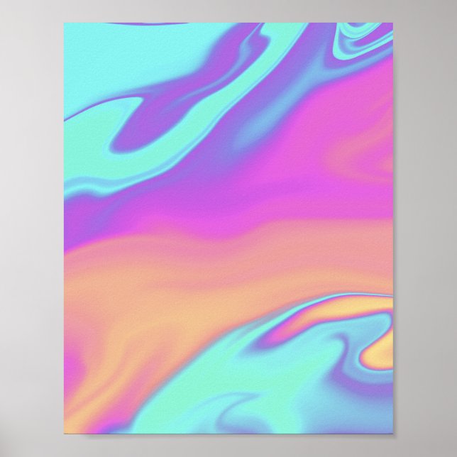 Holographic Foil Colourful Vibrant Abstract Poster (Front)