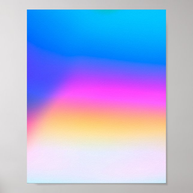 Holographic Foil Colourful Vibrant Gradient Trendy Poster (Front)
