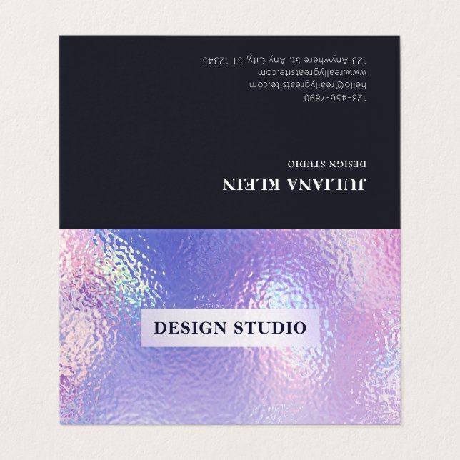 Holographic Folded Business Card (Outside Unfolded)