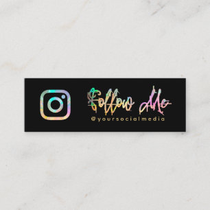 Holographic Follow Social Media QR Code  Mini Business Card