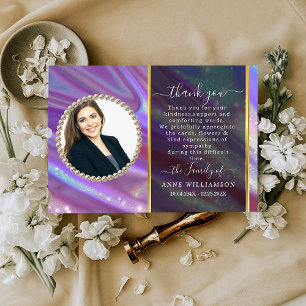 Holographic Funeral Thank You Card