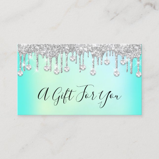 Holographic Gift Certificate Nails Bar Diamond (Front)