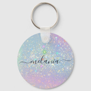 Holographic Glam Glitter Elegant Sparkles Key Ring