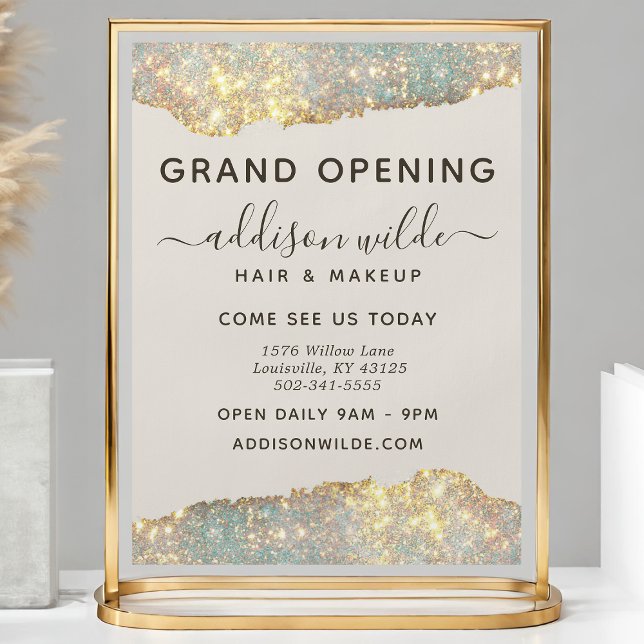 Holographic Glam Glitter Salon Business Flyer (Creator Uploaded)