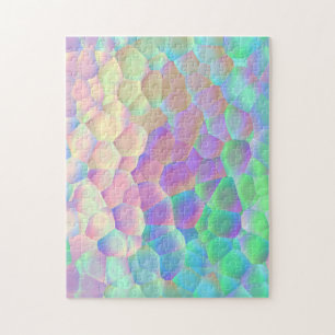 Holographic Glass Pattern, Iridescent Colours Jigsaw Puzzle