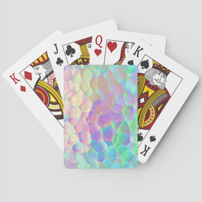 Holographic Glass Pattern, Iridescent Colours Playing Cards (Back)