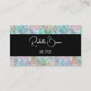 Holographic Glitter and Black Business Card