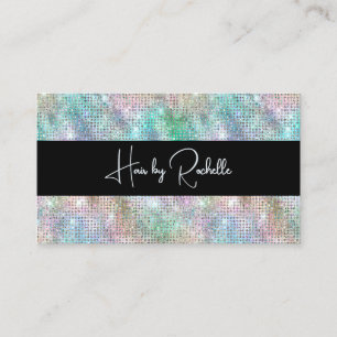 Holographic Glitter and Black Business Card