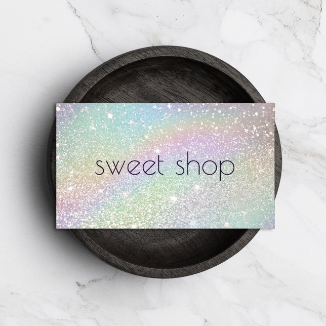 Holographic Glitter Bakery, Sweets Business Card (Creator Uploaded)