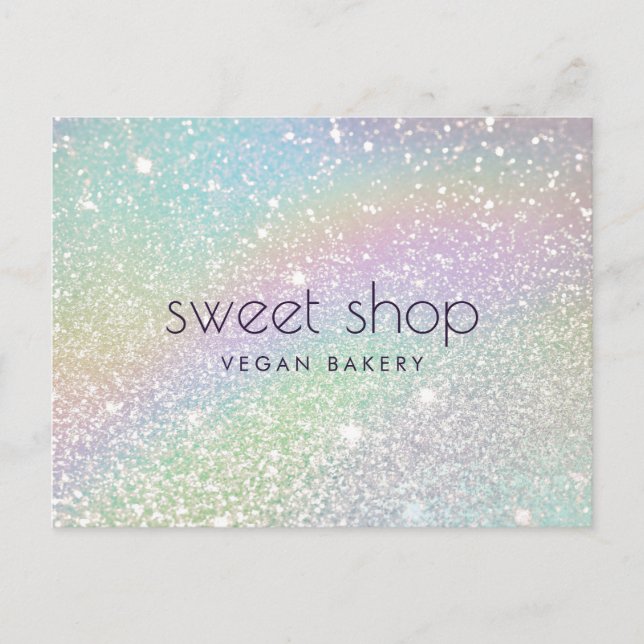 Holographic Glitter Bakery, Sweets Postcard (Front)