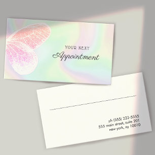 Holographic Glitter Butterfly Salon Appointment Bu Business Card