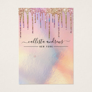Holographic Glitter Drips Earring Display Card