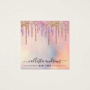 Holographic Glitter Drips Ring Display Card