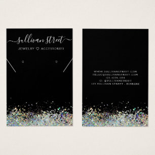 Holographic Glitter Earrings Necklace Display Card