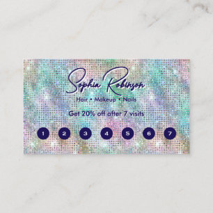 Holographic Glitter Flat Loyalty Card