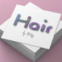Holographic Glitter Hair Stylist Business Card