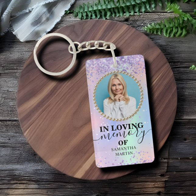 Holographic Glitter Memorial In Loving Memory Key Ring (Creator Uploaded)